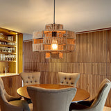 1 Light Drum Frame Ceiling Light Fixture Vintage Beige Rope Pendant Lamp for Restaurant Clearhalo 'Ceiling Lights' 'Industrial Pendants' 'Industrial' 'Middle Century Pendants' 'Pendant Lights' 'Pendants' 'Tiffany' Lighting' 493710