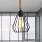 Wire Cage Dining Room Hanging Light Vintage Metallic 1 Bulb Black Pendant Lamp with Rope Cord Clearhalo 'Art Deco Pendants' 'Black' 'Cast Iron' 'Ceiling Lights' 'Ceramic' 'Crystal' 'Industrial Pendants' 'Industrial' 'Metal' 'Middle Century Pendants' 'Pendant Lights' 'Pendants' 'Rustic Pendants' 'Tiffany' Lighting' 493789
