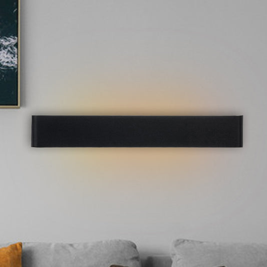 6"/10" Dia Rectangle Wall Light Minimalism Metal LED Living Room Wall Washer Lamp in Black/Silver, Warm/White Lighting Clearhalo 'Cast Iron' 'Glass' 'Industrial' 'Modern wall lights' 'Modern' 'Tiffany' 'Traditional wall lights' 'Wall Lamps & Sconces' 'Wall Lights' Lighting' 493828