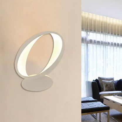 Oval Shaped Dining Room Wall Light Acrylic Modern Style White Sconce Light in White/Warm White Clearhalo 'Wall Lamps & Sconces' 'Wall Lights' Lighting' 493929