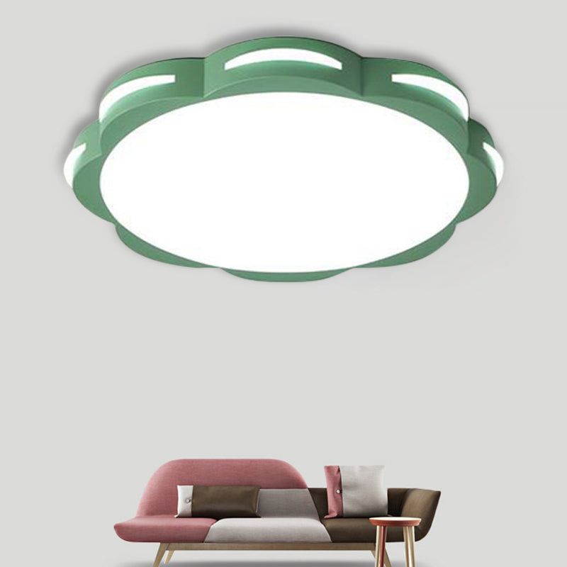 Bedroom Ceiling Lighting LED, Macaron Flush Mount Light with Acrylic Floral Shade for Girls Clearhalo 'Ceiling Lights' 'Close To Ceiling Lights' 'Close to ceiling' 'Flush mount' Lighting' 494100