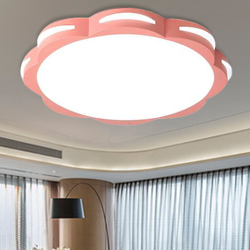 Bedroom Ceiling Lighting LED, Macaron Flush Mount Light with Acrylic Floral Shade for Girls Clearhalo 'Ceiling Lights' 'Close To Ceiling Lights' 'Close to ceiling' 'Flush mount' Lighting' 494102
