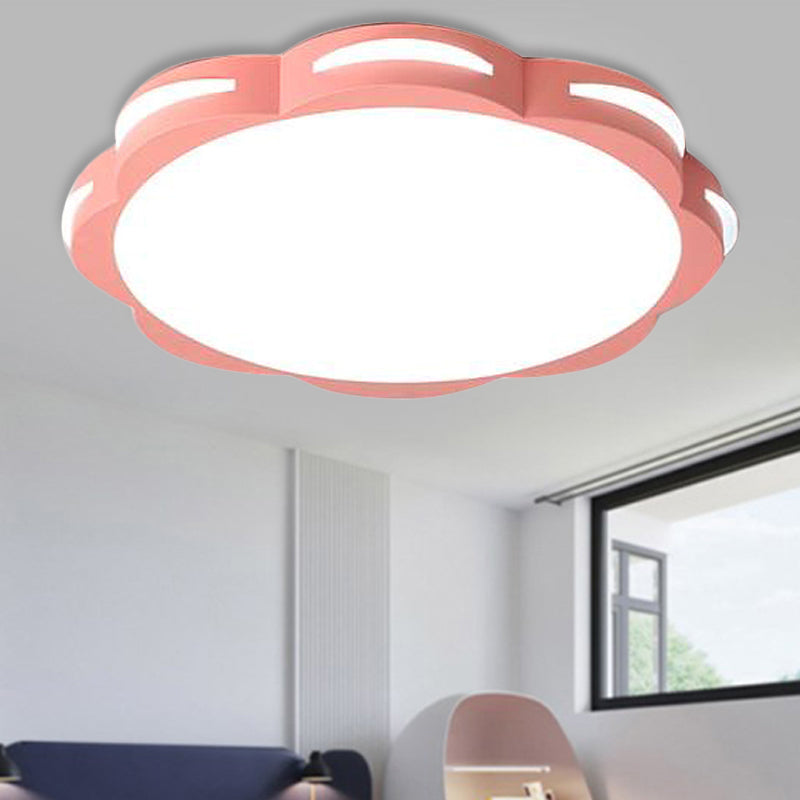 Bedroom Ceiling Lighting LED, Macaron Flush Mount Light with Acrylic Floral Shade for Girls Clearhalo 'Ceiling Lights' 'Close To Ceiling Lights' 'Close to ceiling' 'Flush mount' Lighting' 494103