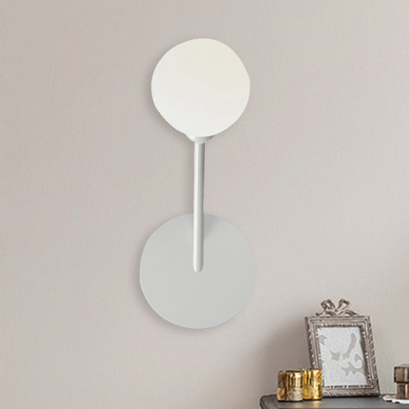 Frosted Glass Ball Shade Wall Sconce Light Minimalist 1 Head Wall Lamp in White Finish for Bedroom Clearhalo 'Cast Iron' 'Glass' 'Industrial' 'Modern wall lights' 'Modern' 'Tiffany' 'Traditional wall lights' 'Wall Lamps & Sconces' 'Wall Lights' Lighting' 494114