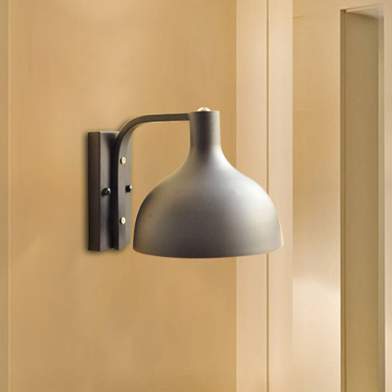 Contemporary Domed Wall Light Metal Single Light Sconce Lamp for Front Door Hallway Clearhalo 'Cast Iron' 'Glass' 'Industrial' 'Modern wall lights' 'Modern' 'Tiffany' 'Traditional wall lights' 'Wall Lamps & Sconces' 'Wall Lights' Lighting' 494180