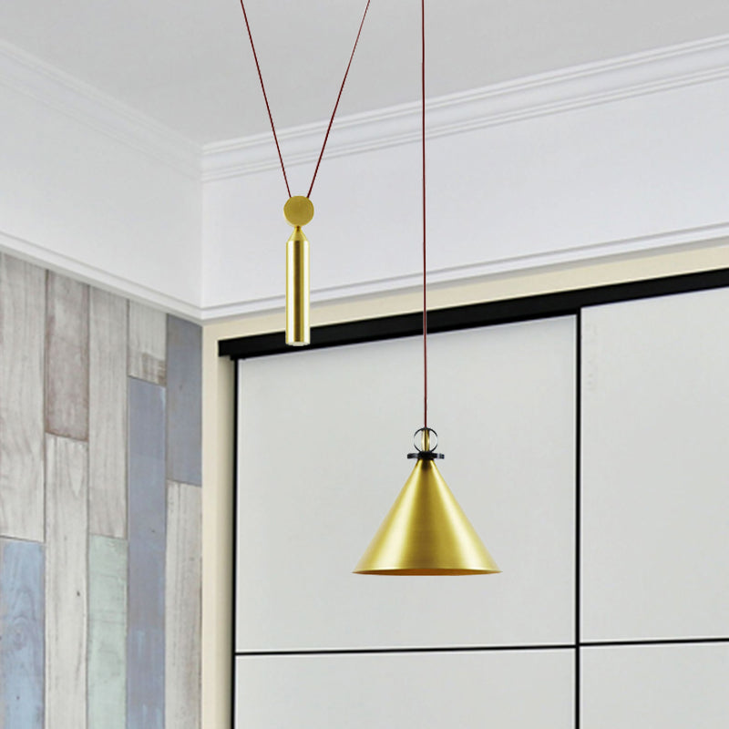 Height Adjustable Pendant Lamp with Pulley One Light Modern Hanging Light for Kitchen Hallway Clearhalo 'Ceiling Lights' 'Modern Pendants' 'Modern' 'Pendant Lights' 'Pendants' Lighting' 494181