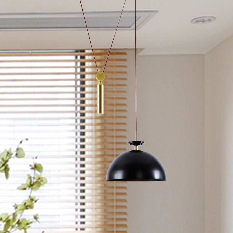 Height Adjustable Pendant Lamp with Pulley One Light Modern Hanging Light for Kitchen Hallway Clearhalo 'Ceiling Lights' 'Modern Pendants' 'Modern' 'Pendant Lights' 'Pendants' Lighting' 494182