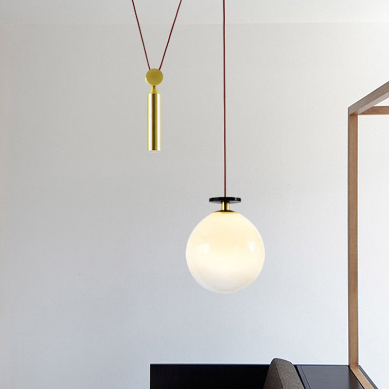 Height Adjustable Pendant Lamp with Pulley One Light Modern Hanging Light for Kitchen Hallway Clearhalo 'Ceiling Lights' 'Modern Pendants' 'Modern' 'Pendant Lights' 'Pendants' Lighting' 494183