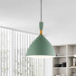 Restaurant Cloth Shop Funnel Pendant Lighting Aluminum 1 Head Macaron Loft Suspension Light Green Clearhalo 'Ceiling Lights' 'Modern Pendants' 'Modern' 'Pendant Lights' 'Pendants' Lighting' 494256