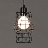 1 Head Pendant Light Vintage Style Bell/Cylinder/Wavy Metal Hanging Light Fixture with Wire Frame in Black Clearhalo 'Ceiling Lights' 'Modern Pendants' 'Modern' 'Pendant Lights' 'Pendants' Lighting' 5029