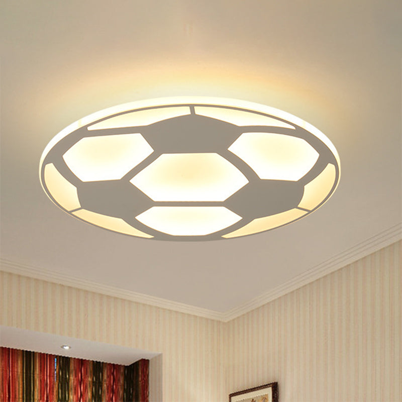 Sport Flat Soccer Flush Ceiling Light Acrylic Ceiling Mount Light in White for Kid Bedroom Clearhalo 'Ceiling Lights' 'Close To Ceiling Lights' 'Close to ceiling' 'Flush mount' Lighting' 506467