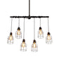 6/10 Bulbs Island Pendant Light Industrial Cage Iron Hanging Lamp Fixture in Aged Silver with Double Pipe Rod Clearhalo 'Ceiling Lights' 'Island Lights' Lighting' 510754