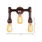 Copper 3 Heads Sconce Light Fixture Vintage Iron Exposed Bulb Wall Mounted Lamp for Bar Clearhalo 'Art deco wall lights' 'Cast Iron' 'Glass' 'Industrial wall lights' 'Industrial' 'Middle century wall lights' 'Modern' 'Rustic wall lights' 'Tiffany' 'Traditional wall lights' 'Wall Lamps & Sconces' 'Wall Lights' Lighting' 510775