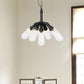 Black Piping Chandelier Lighting Industrial Iron 2/4/5 Bulbs Coffee House Pendant Lamp with Pill Capsule Clear Glass Shade 5 Black Clearhalo 'Cast Iron' 'Ceiling Lights' 'Chandeliers' 'Industrial Chandeliers' 'Industrial' 'Metal' 'Middle Century Chandeliers' 'Rustic Chandeliers' 'Tiffany' Lighting' 511024