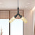 2/3/5 Heads Metal Hanging Light Kit Antiqued Black Finish Sputnik Pipe Bar Chandelier with Capsule Amber Glass Shade 2 Black Clearhalo 'Cast Iron' 'Ceiling Lights' 'Chandeliers' 'Industrial Chandeliers' 'Industrial' 'Metal' 'Middle Century Chandeliers' 'Rustic Chandeliers' 'Tiffany' Lighting' 511091