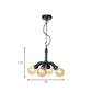 2/3/4-Bulb Chandelier Antiqued Coffee House LED Ceiling Pendant Light with Sphere Amber Glass Shade in Black Clearhalo 'Ceiling Lights' 'Chandeliers' 'Glass shade' 'Glass' 'Industrial Chandeliers' 'Industrial' 'Middle Century Chandeliers' 'Tiffany' Lighting' 511154