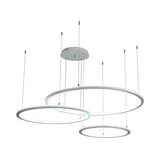 White/Grey Circular Chandelier Lighting Modernist 3/4 Lights Acrylic Led Ceiling Pendant Lamp Fixture in White/Warm Light Clearhalo 'Ceiling Lights' 'Chandeliers' 'Modern Chandeliers' 'Modern' Lighting' 512000