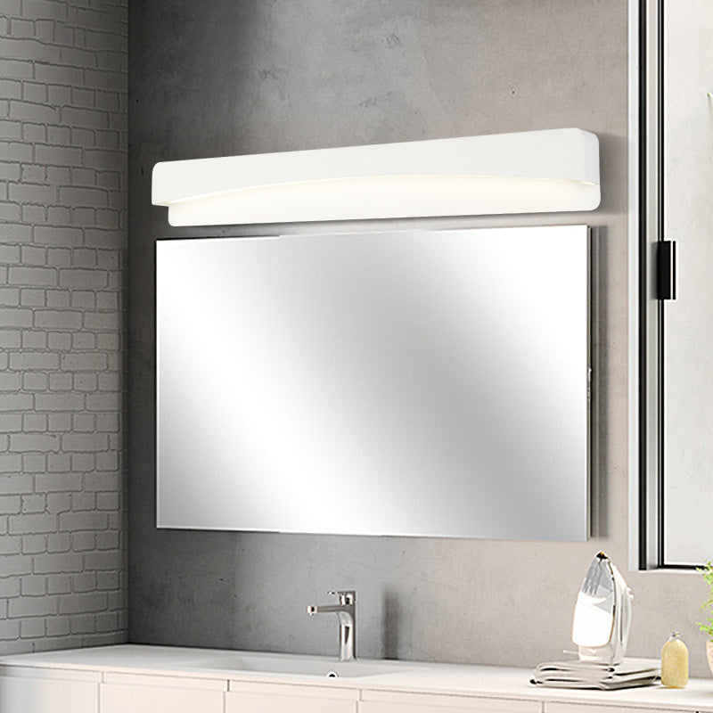 Acrylic Rectangular Vanity Lighting Modernist Led White Wall Mounted Light Fixture in Natural Light, 16.5"/20.5"/24.5" Wide White Clearhalo 'Modern wall lights' 'Modern' 'Vanity Lights' 'Wall Lights' Lighting' 512096