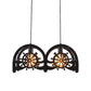 Metal Black Pendant Lamp Wheel Shade 2/3-Light Vintage Chandelier Light Fixture for Living Room Clearhalo 'Cast Iron' 'Ceiling Lights' 'Chandeliers' 'Industrial Chandeliers' 'Industrial' 'Metal' 'Middle Century Chandeliers' 'Rustic Chandeliers' 'Tiffany' Lighting' 512135