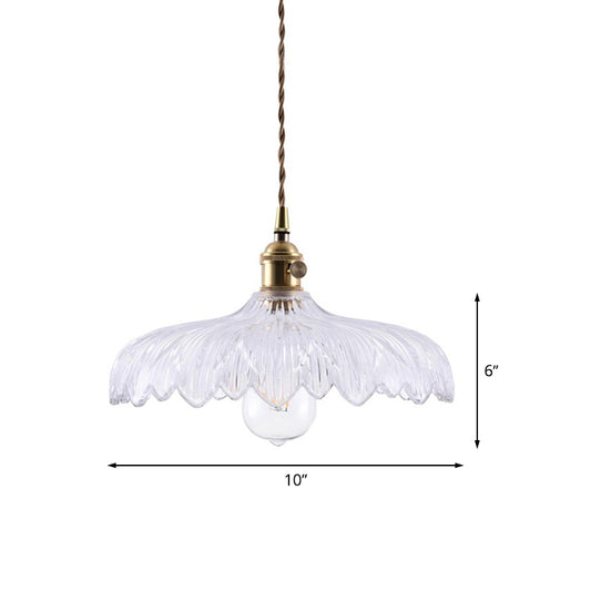 10"/12" Wide Modern Umbrella Pendant White Prismatic Glass 1-Light Restaurant Suspension Lamp in Brass Clearhalo 'Ceiling Lights' 'Glass shade' 'Glass' 'Modern Pendants' 'Modern' 'Pendant Lights' 'Pendants' Lighting' 512233