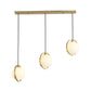 Opal Glass Ball Suspension Lighting Modern 3 Heads Cluster Pendant Lamp in Gold with Linear/Round Canopy Clearhalo 'Ceiling Lights' 'Glass shade' 'Glass' 'Modern Pendants' 'Modern' 'Pendant Lights' 'Pendants' Lighting' 512277