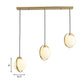 Opal Glass Ball Suspension Lighting Modern 3 Heads Cluster Pendant Lamp in Gold with Linear/Round Canopy Clearhalo 'Ceiling Lights' 'Glass shade' 'Glass' 'Modern Pendants' 'Modern' 'Pendant Lights' 'Pendants' Lighting' 512278