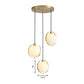 Opal Glass Ball Suspension Lighting Modern 3 Heads Cluster Pendant Lamp in Gold with Linear/Round Canopy Clearhalo 'Ceiling Lights' 'Glass shade' 'Glass' 'Modern Pendants' 'Modern' 'Pendant Lights' 'Pendants' Lighting' 512282