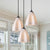 Modernism Flower Cluster Pendant Light Rose Gold Glass 3-Head Living Room Hanging Lamp, Linear/Round Canopy Rose Gold Round Clearhalo 'Ceiling Lights' 'Chandeliers' 'Glass shade' 'Glass' 'Modern Pendants' 'Modern' 'Pendant Lights' 'Pendants' Lighting' 512288