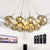 10 Lights Living Room Multi Light Pendant Modern Chrome LED Ceiling Lamp with Bubble Amber Glass Shade Amber Clearhalo 'Ceiling Lights' 'Chandeliers' 'Glass shade' 'Glass' 'Modern Pendants' 'Modern' 'Pendant Lights' 'Pendants' Lighting' 512292