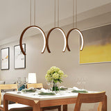 Acrylic C-Shape Pendant Lighting Simple Style White/Coffee LED Ceiling Pendant for Dining Room Coffee Clearhalo 'Ceiling Lights' 'Modern Pendants' 'Modern' 'Pendant Lights' 'Pendants' Lighting' 512472