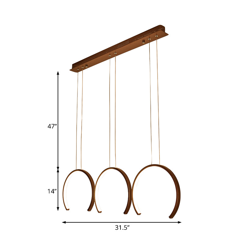 Acrylic C-Shape Pendant Lighting Simple Style White/Coffee LED Ceiling Pendant for Dining Room Clearhalo 'Ceiling Lights' 'Modern Pendants' 'Modern' 'Pendant Lights' 'Pendants' Lighting' 512474