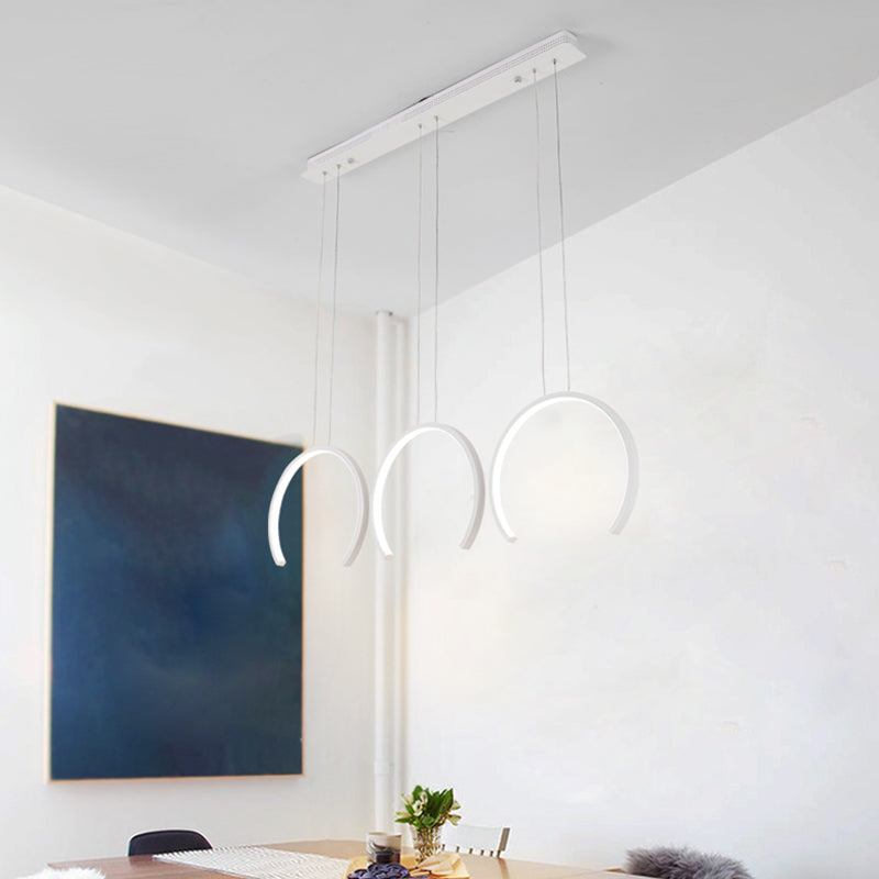 Acrylic C-Shape Pendant Lighting Simple Style White/Coffee LED Ceiling Pendant for Dining Room Clearhalo 'Ceiling Lights' 'Modern Pendants' 'Modern' 'Pendant Lights' 'Pendants' Lighting' 512477