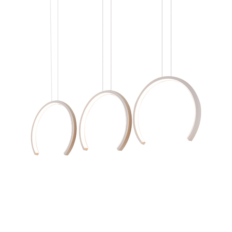 Acrylic C-Shape Pendant Lighting Simple Style White/Coffee LED Ceiling Pendant for Dining Room Clearhalo 'Ceiling Lights' 'Modern Pendants' 'Modern' 'Pendant Lights' 'Pendants' Lighting' 512478