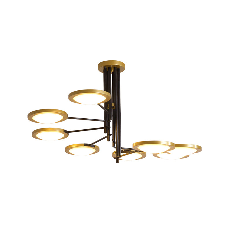 Black and Gold Round Ceiling Lighting Modernism 8 Lights Metal LED Chandelier Light with Spiral Design Clearhalo 'Ceiling Lights' 'Chandeliers' 'Modern Chandeliers' 'Modern' Lighting' 512583
