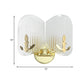 Gold Arc Oval Sconce Light Fixture Contemporary 2 Heads Clear Latticed Glass Wall Mounted Lamp Clearhalo 'Cast Iron' 'Glass' 'Industrial' 'Modern wall lights' 'Modern' 'Tiffany' 'Traditional wall lights' 'Wall Lamps & Sconces' 'Wall Lights' Lighting' 512876