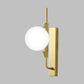 Globe Living Room Sconce Frosted White Glass 1-Bulb Modernism Wall Light Fixture with Gold Rectangle Backplate Clearhalo 'Cast Iron' 'Glass' 'Industrial' 'Modern wall lights' 'Modern' 'Tiffany' 'Traditional wall lights' 'Wall Lamps & Sconces' 'Wall Lights' Lighting' 512914