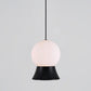 White Glass Globe Hanging Light Kit Postmodern 1 Light Pendant Light with Gold/Black Metal Shade Clearhalo 'Ceiling Lights' 'Glass shade' 'Glass' 'Modern Pendants' 'Modern' 'Pendant Lights' 'Pendants' Lighting' 512939