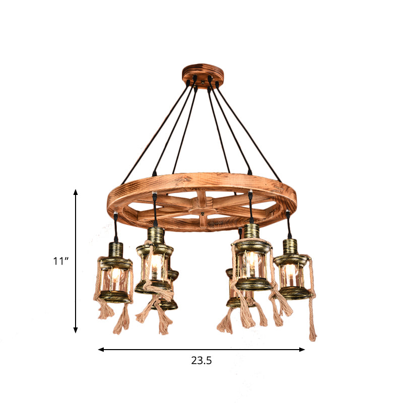 6-Light Metal Hanging Chandelier Coastal Bronze Kerosene Living Room Pendant Light Fixture Clearhalo 'Cast Iron' 'Ceiling Lights' 'Chandeliers' 'Industrial Chandeliers' 'Industrial' 'Metal' 'Middle Century Chandeliers' 'Rustic Chandeliers' 'Tiffany' Lighting' 513162
