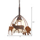 1 Light Bell Shade Ceiling Pendant Light Vintage Rust Opal Glass Hanging Lamp with Elk Cage Clearhalo 'Art Deco Pendants' 'Cast Iron' 'Ceiling Lights' 'Ceramic' 'Crystal' 'Industrial Pendants' 'Industrial' 'Metal' 'Middle Century Pendants' 'Pendant Lights' 'Pendants' 'Tiffany' Lighting' 513313