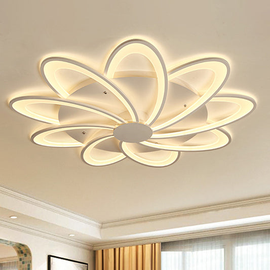 Contemporary Flower Flushmount Lighting Acrylic 6/7/8-Light Bedroom Ceiling Flush Mount in Warm/White Light Clearhalo 'Ceiling Lights' 'Close To Ceiling Lights' 'Close to ceiling' 'Flush mount' Lighting' 513503
