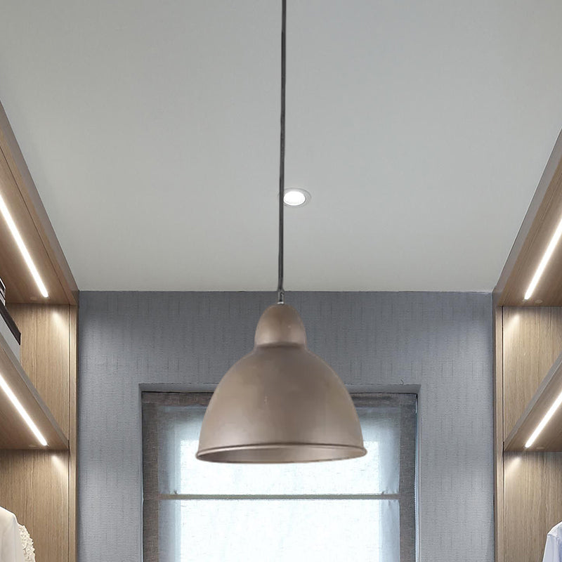 Industrial Dome Hanging Ceiling Light 1/2-Light Metal Pendant Lighting in Grey for Dining Room Clearhalo 'Art Deco Pendants' 'Cast Iron' 'Ceiling Lights' 'Ceramic' 'Crystal' 'Industrial Pendants' 'Industrial' 'Metal' 'Middle Century Pendants' 'Pendant Lights' 'Pendants' 'Tiffany' Lighting' 513574