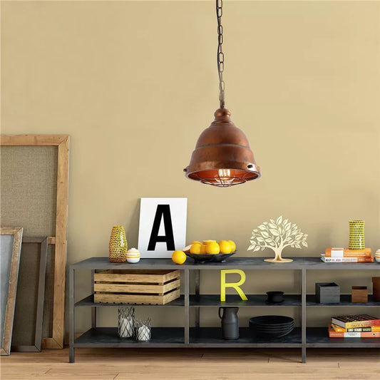 Metal Caged Hanging Ceiling Light Vintage 1 Light Dining Room Pendant Lamp in Rust Rust Clearhalo 'Art Deco Pendants' 'Cast Iron' 'Ceiling Lights' 'Ceramic' 'Crystal' 'Industrial Pendants' 'Industrial' 'Metal' 'Middle Century Pendants' 'Pendant Lights' 'Pendants' 'Tiffany' Lighting' 513577