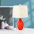 1 Bulb Living Room Task Light Modern Red Night Table Lamp with Barrel Fabric Shade Red Clearhalo 'Lamps' 'Table Lamps' Lighting' 519068