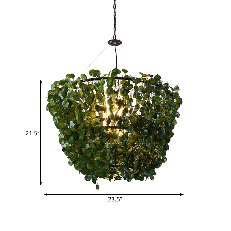 23.5"/31.5" W 1 Bulb Metal Pendant Light Fixture Industrial Black Basket Restaurant LED Plant Hanging Lamp Kit Clearhalo 'Art Deco Pendants' 'Black' 'Cast Iron' 'Ceiling Lights' 'Ceramic' 'Crystal' 'Industrial Pendants' 'Industrial' 'Metal' 'Middle Century Pendants' 'Pendant Lights' 'Pendants' 'Rustic Pendants' 'Tiffany' Lighting' 519188