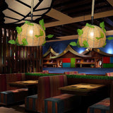 1 Bulb Dome Pendant Light Vintage Beige Hemp Rope LED Plant Hanging Lamp for Restaurant Clearhalo 'Ceiling Lights' 'Industrial Pendants' 'Industrial' 'Middle Century Pendants' 'Pendant Lights' 'Pendants' 'Tiffany' Lighting' 519248