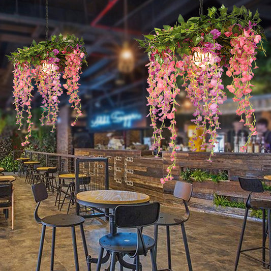 Metal Pink Down Lighting Pendant Flower 1 Head Industrial LED Hanging Lamp for Restaurant Clearhalo 'Art Deco Pendants' 'Cast Iron' 'Ceiling Lights' 'Ceramic' 'Crystal' 'Industrial Pendants' 'Industrial' 'Metal' 'Middle Century Pendants' 'Pendant Lights' 'Pendants' 'Tiffany' Lighting' 519293