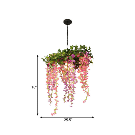 Metal Pink Down Lighting Pendant Flower 1 Head Industrial LED Hanging Lamp for Restaurant Clearhalo 'Art Deco Pendants' 'Cast Iron' 'Ceiling Lights' 'Ceramic' 'Crystal' 'Industrial Pendants' 'Industrial' 'Metal' 'Middle Century Pendants' 'Pendant Lights' 'Pendants' 'Tiffany' Lighting' 519295