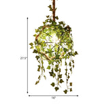 Industrial Ball Plant Ceiling Pendant 1 Head Metal Hanging Light Fixture in Black for Restaurant Clearhalo 'Art Deco Pendants' 'Black' 'Cast Iron' 'Ceiling Lights' 'Ceramic' 'Crystal' 'Industrial Pendants' 'Industrial' 'Metal' 'Middle Century Pendants' 'Pendant Lights' 'Pendants' 'Rustic Pendants' 'Tiffany' Lighting' 519352