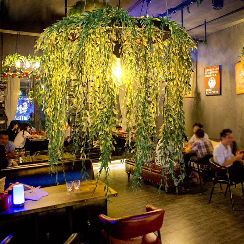 Plant Restaurant Hanging Lamp Vintage Metal 1 Head Black LED Down Lighting Pendant, 13"/19"/23" Width Black Clearhalo 'Art Deco Pendants' 'Black' 'Cast Iron' 'Ceiling Lights' 'Ceramic' 'Crystal' 'Industrial Pendants' 'Industrial' 'Metal' 'Middle Century Pendants' 'Pendant Lights' 'Pendants' 'Rustic Pendants' 'Tiffany' Lighting' 519432