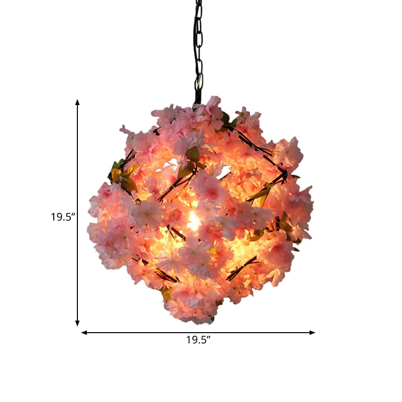 Cherry Blossom Restaurant Pendant Lighting Industrial Metal 1 Light Black Hanging Ceiling Light, 19.5"/23.5" Dia Clearhalo 'Art Deco Pendants' 'Black' 'Cast Iron' 'Ceiling Lights' 'Ceramic' 'Crystal' 'Industrial Pendants' 'Industrial' 'Metal' 'Middle Century Pendants' 'Pendant Lights' 'Pendants' 'Rustic Pendants' 'Tiffany' Lighting' 519489